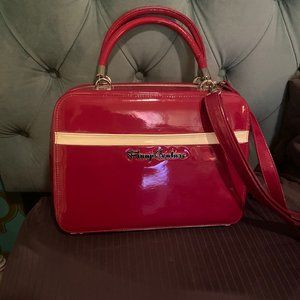 Pinup Couture (PUG) Aeroplane Bag in Cherry Red — 13.5 x 16 x 3.5 inches — RARE